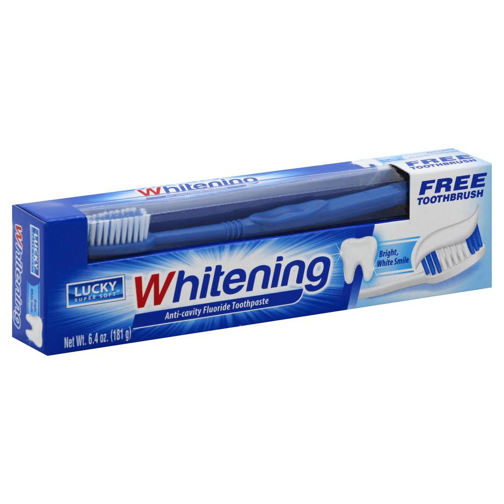 Lucky Super Soft Whitening Anti-Cavity Fluoride Toothpaste (6.4 oz)