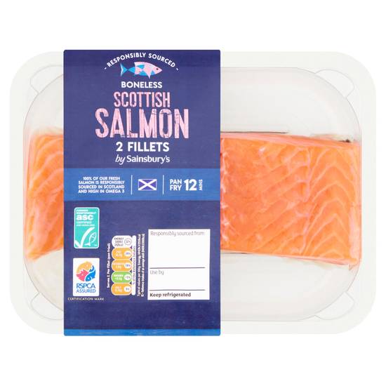 Sainsbury's Skin on ASC Scottish Salmon Fillets x2 240g