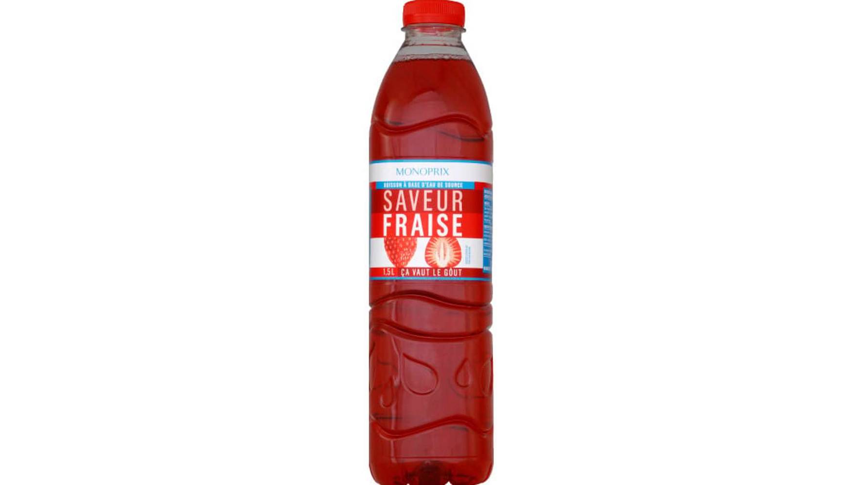 Monoprix - Boisson à base d'eau de source, fraise (1,5L)