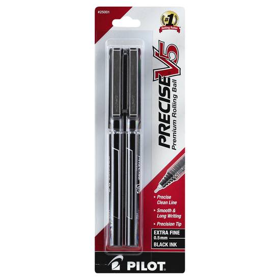 Pilot 0.5 mm Black Ink Rolling Ball Pen (2 pens)