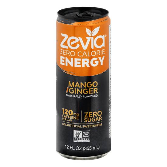 Zevia Zero Sugar Energy Drink (12 fl oz) (mango-ginger)