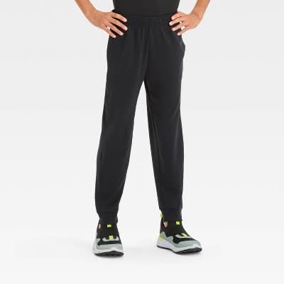 All In Motion Boys Mesh Jogger Pants, L, Black