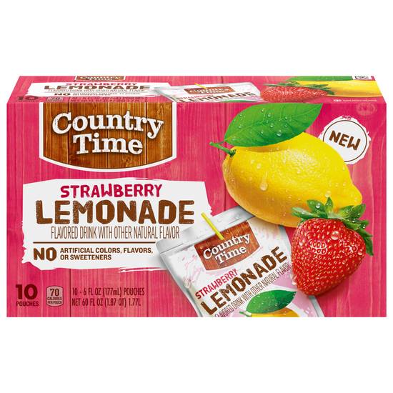 Country Time Strawberry Lemonade Juice (10 ct, 60 fl oz)