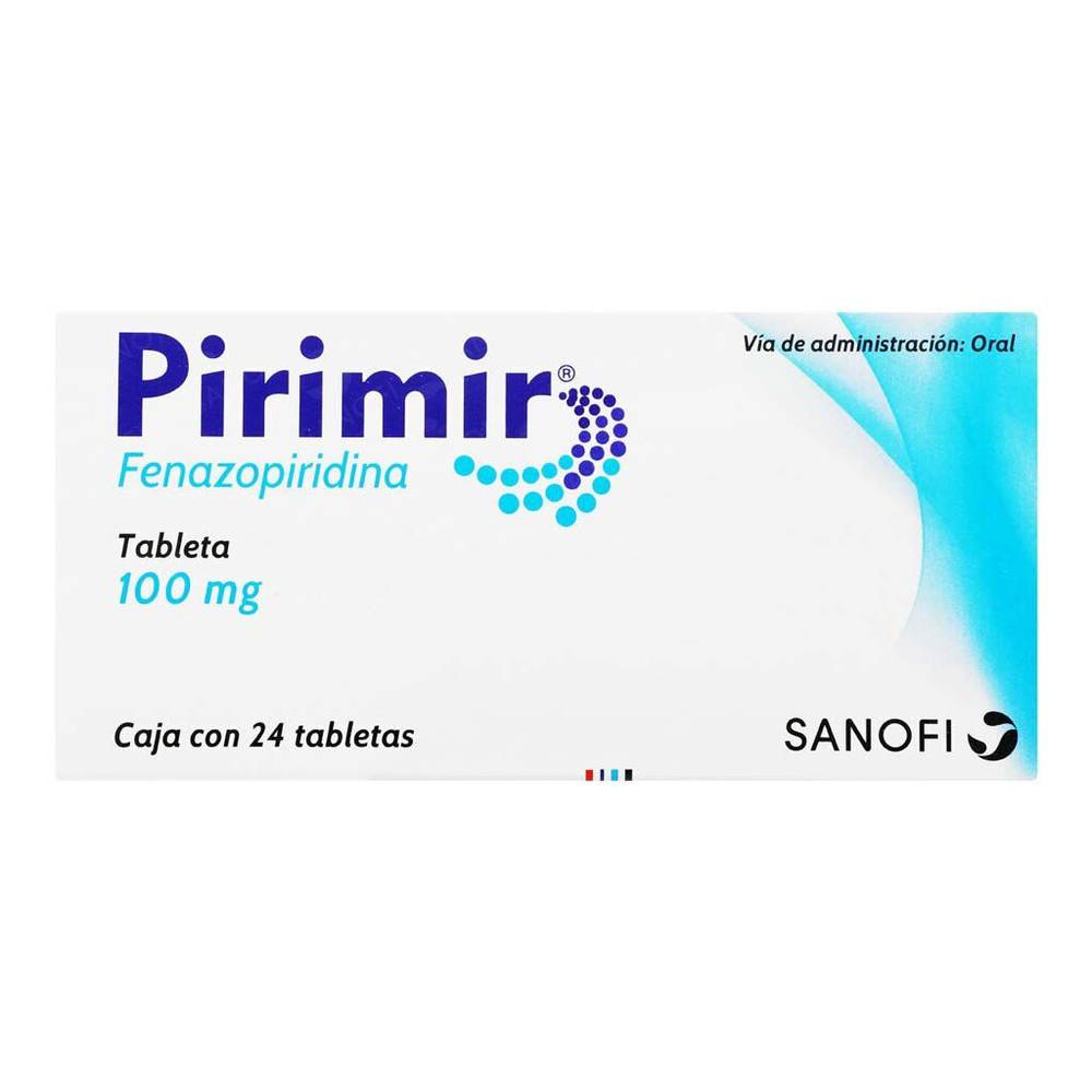 Sanofi pirimir fenazopiridina tabletas 100 mg (caja 24 piezas)