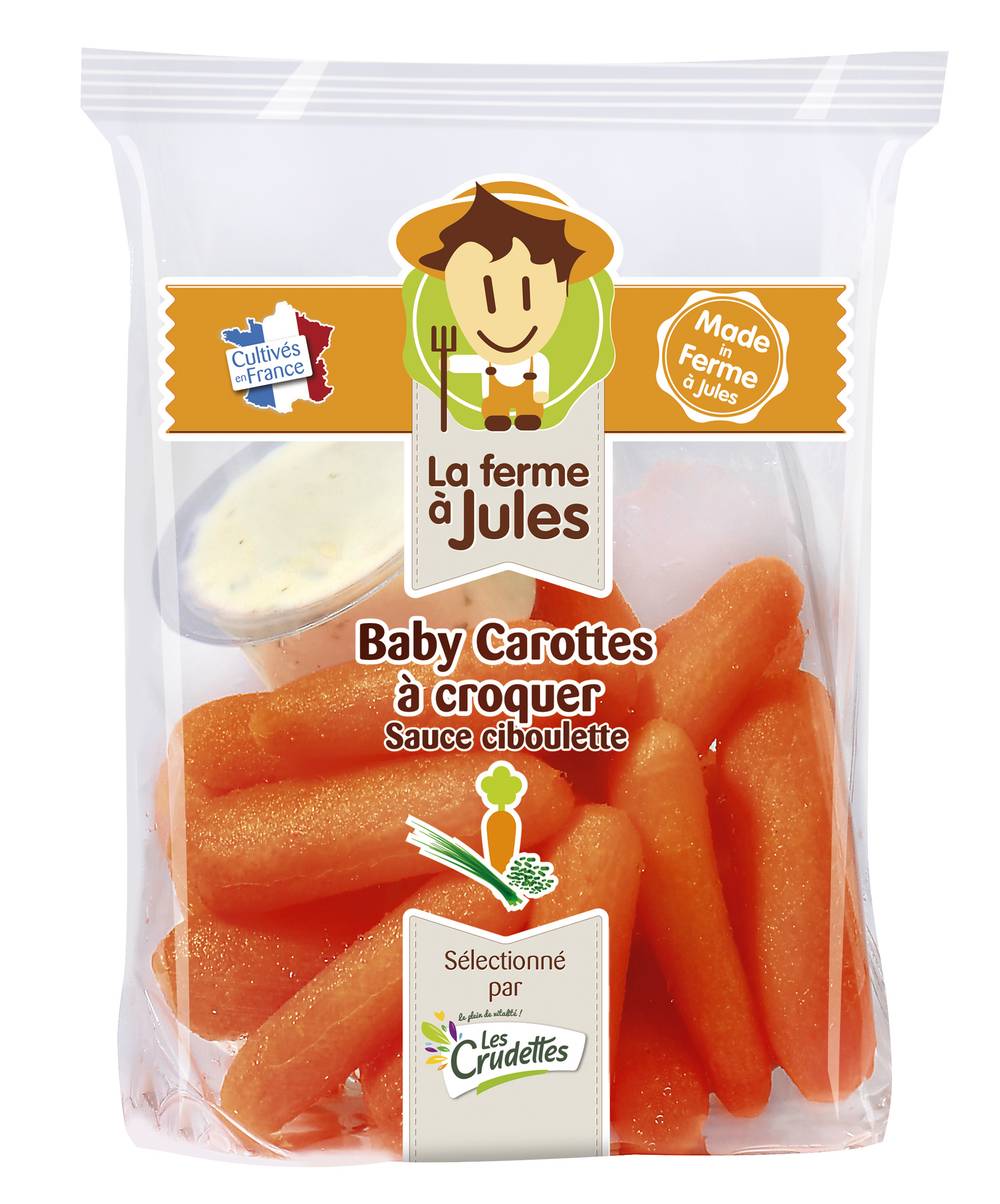 La Ferme à Jules - Baby carottes à croquer avec sauce ciboulette (200g)