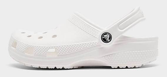 Crocs Big Kids Classic Clog Shoes, 6, White