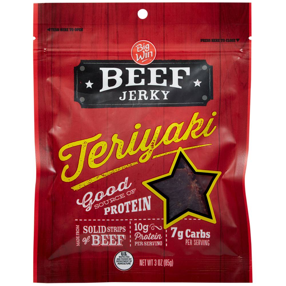 Big Win Beef Jerky, Teriyaki - 3 Oz