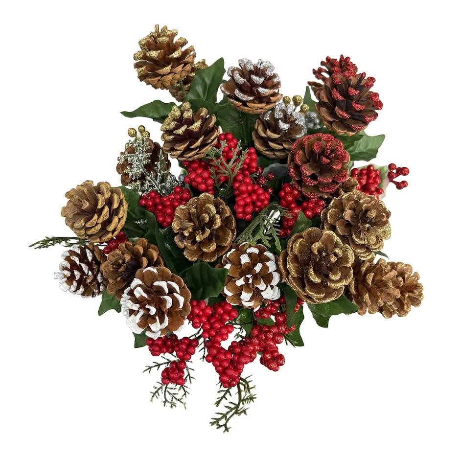 Artificial Christmas Floral Arrangement, 13 in