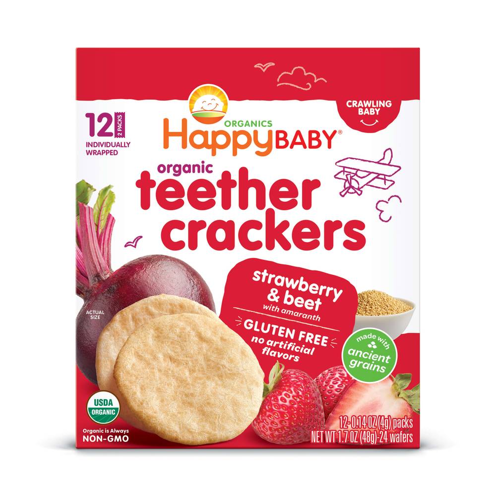 Happy Baby Organic Teether Crackers, (12 ct)