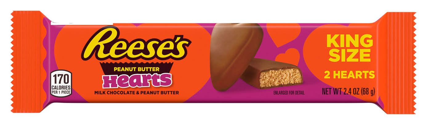 Reese's Milk Chocolate Peanut Butter Hearts King Size (2.4 oz)