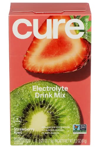 Cure Hydration Strawberry Kiwi Hydrating Electrolyte Drink Mix 8 Pack Case