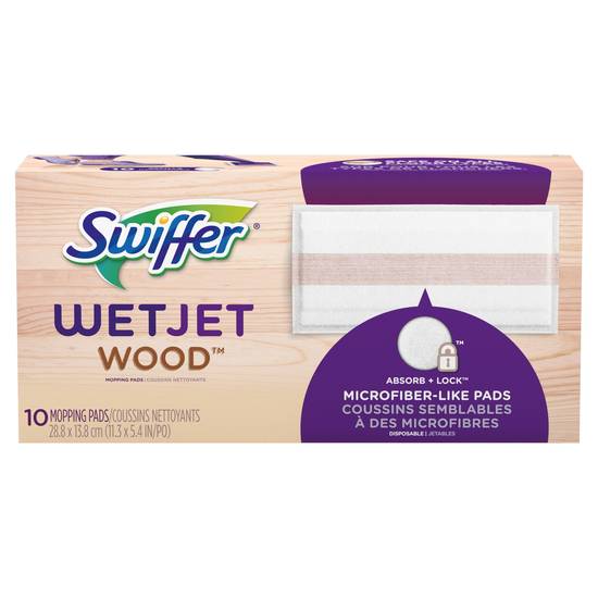 Swiffer WetJet Wood Spray Mop Refill Mopping Pads,, 10 ct