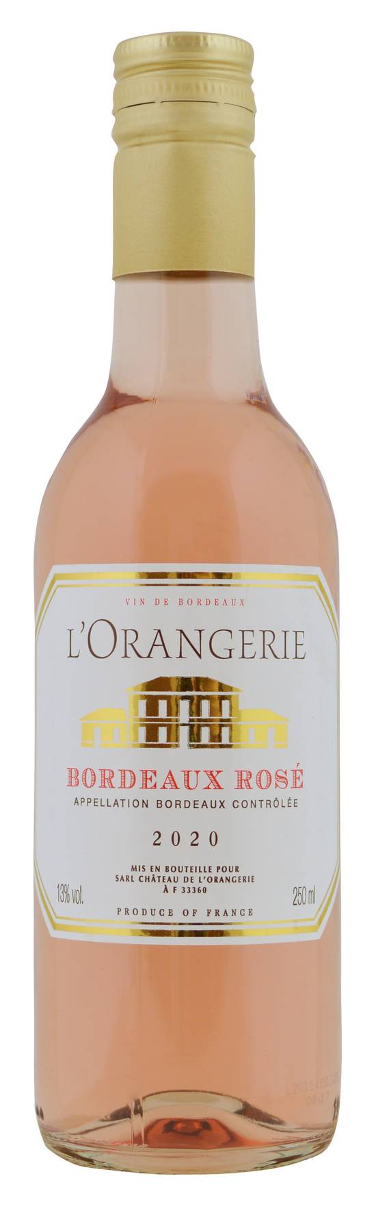 L'orangerie - Vin rosé de Bordeaux 2020 (250 ml)