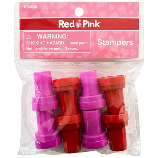 Red & Pink Valentine's Day Stampers, 8 ct