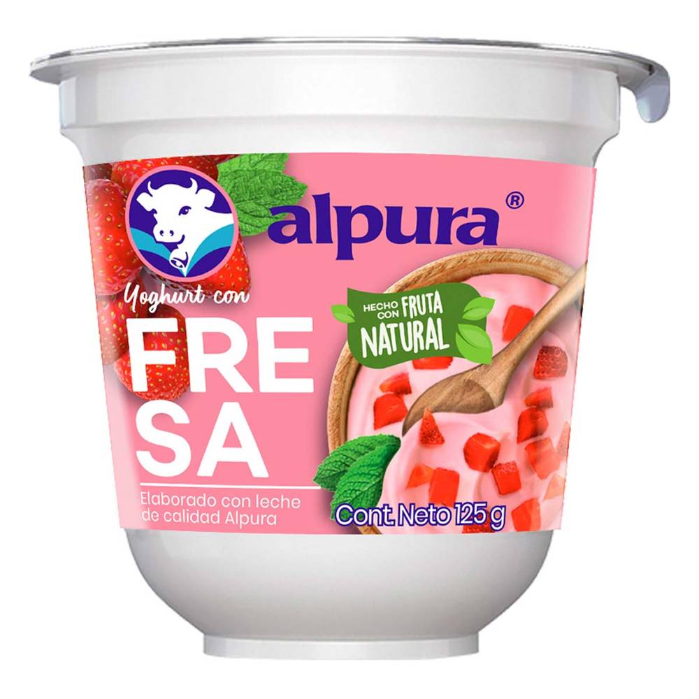 Alpura · Yoghurt batido, fresa (125 g)