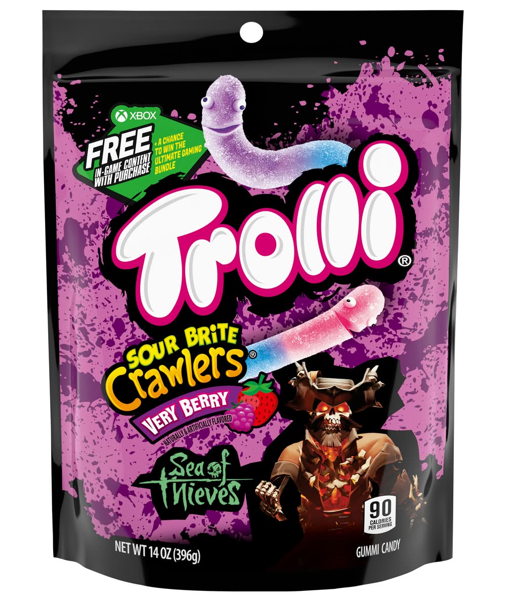 Trolli Sour Brite Crawlers Gummi Candy, Very Berry (14 oz)