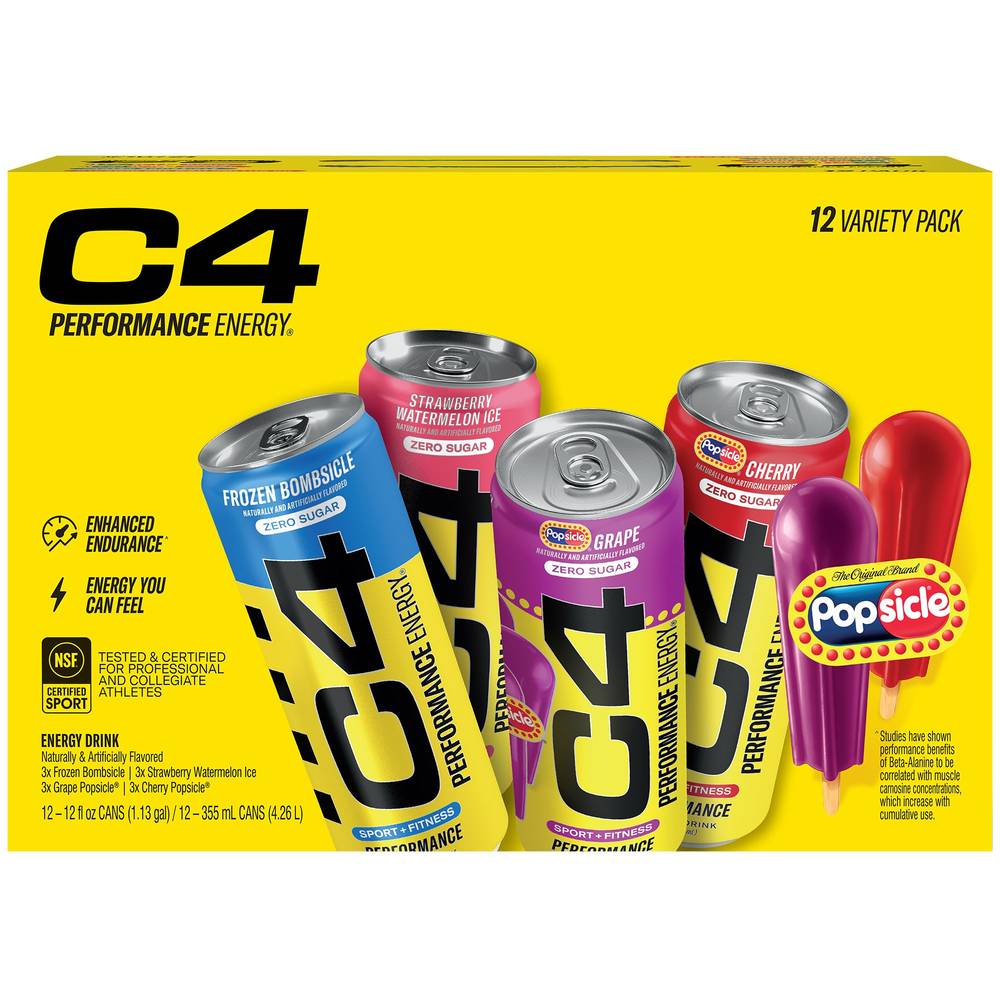 C4 Sports+Fitness Performance Energy Drink (12 pack, 12 fl oz) (assorted)