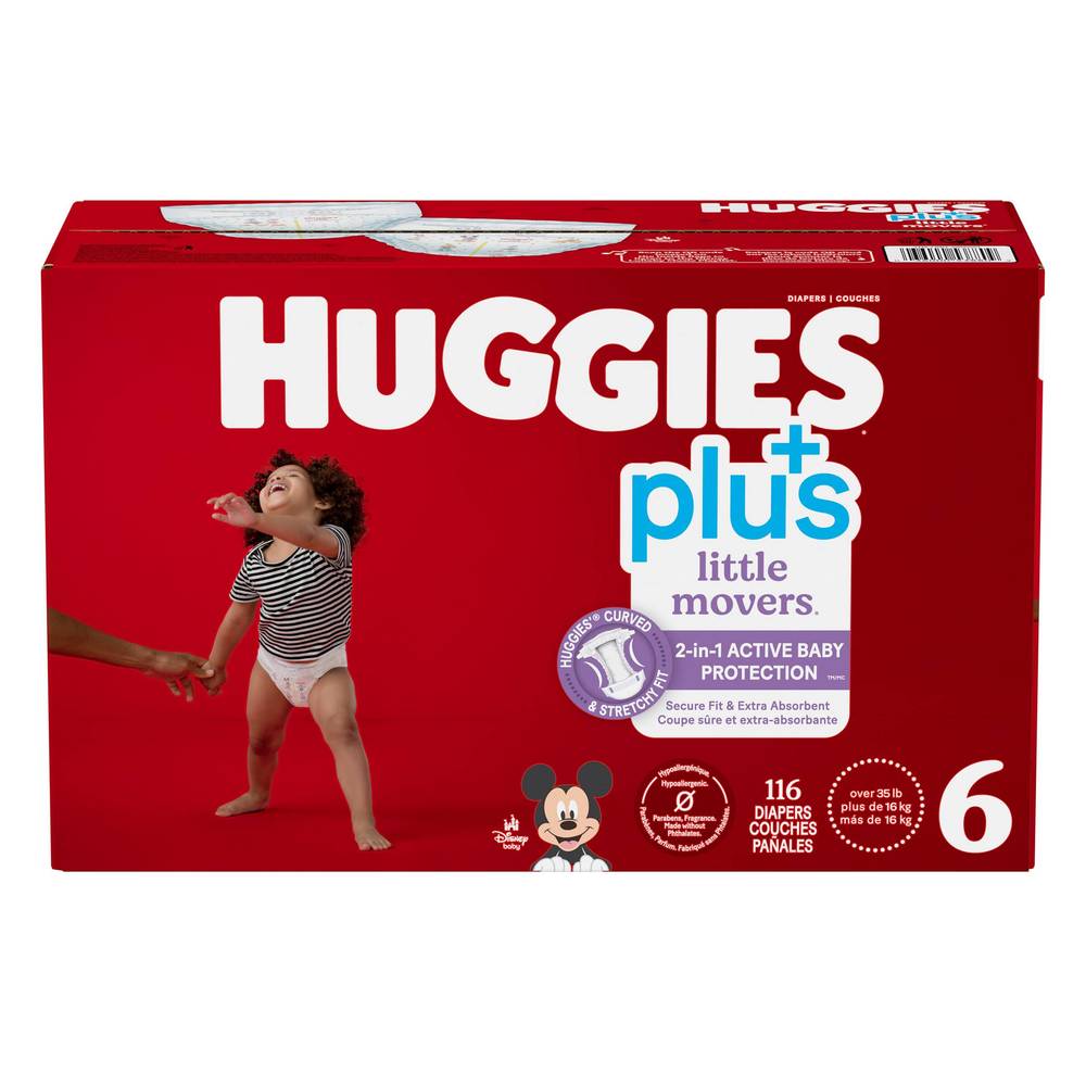Huggies - Couches Little Movers Plus, Taille 6, Paquet De 116