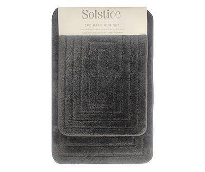 Dark Gray Tufted Track 2-Pc. Bath Mat Set