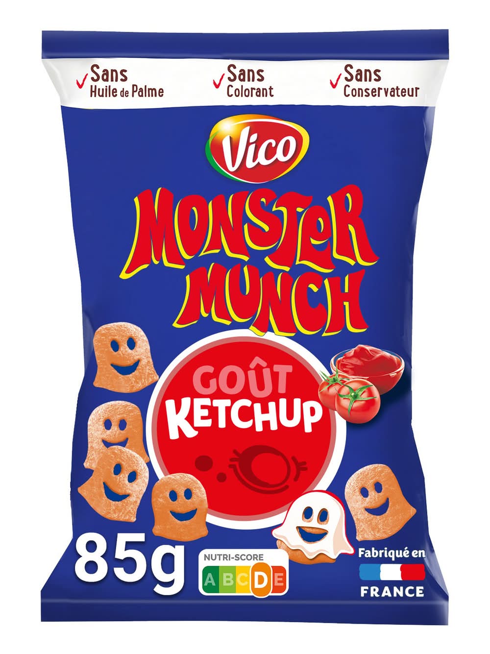 Biscuits apéritifs Goût Ketchup Monster Munch - le sachet de 85g