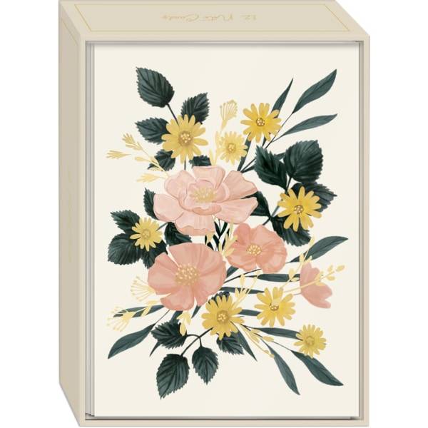 Punch Studio Thank You Cards, 3-1/2" x 5", Spring Garden Cream Bouquet, Box Of 12 Cards