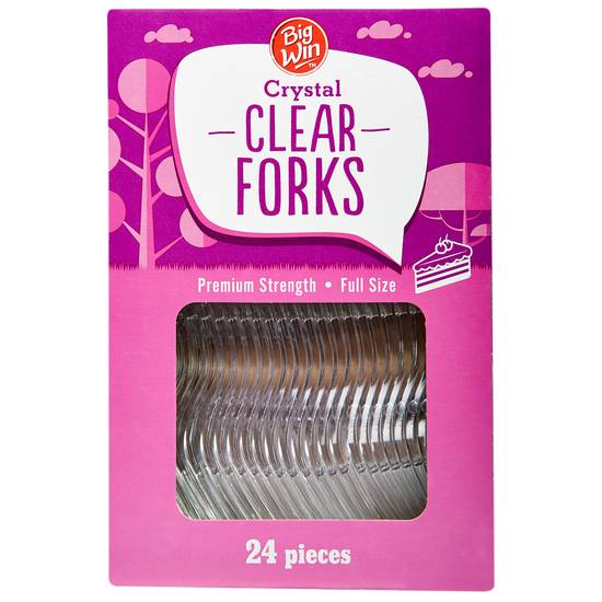 Big Win Crystal Clear Forks (24 ct)