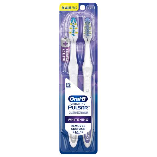 Oral-B Pulsar Whitening Battery Toothbrushes Soft (2 ct)