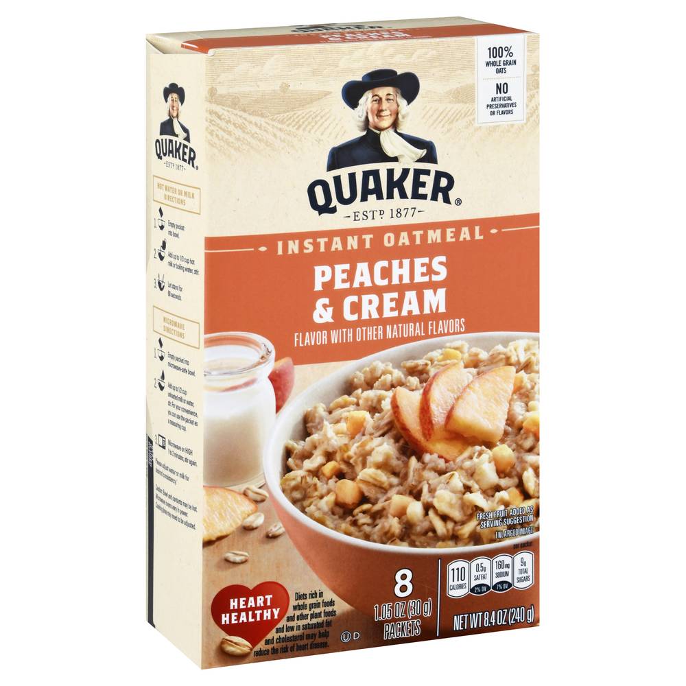 Quaker Peaches & Cream Instant Oatmeal (8.4 oz)