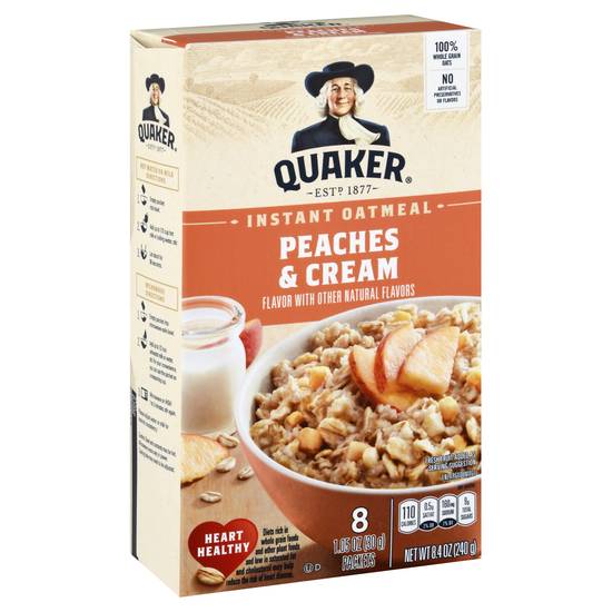 Quaker Peaches & Cream Flavor With Other Natural Flavor Instant Oatmeal (8 ct)
