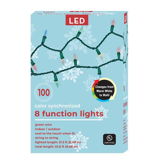 Color Synchronized 8 function Lights - 100 ct