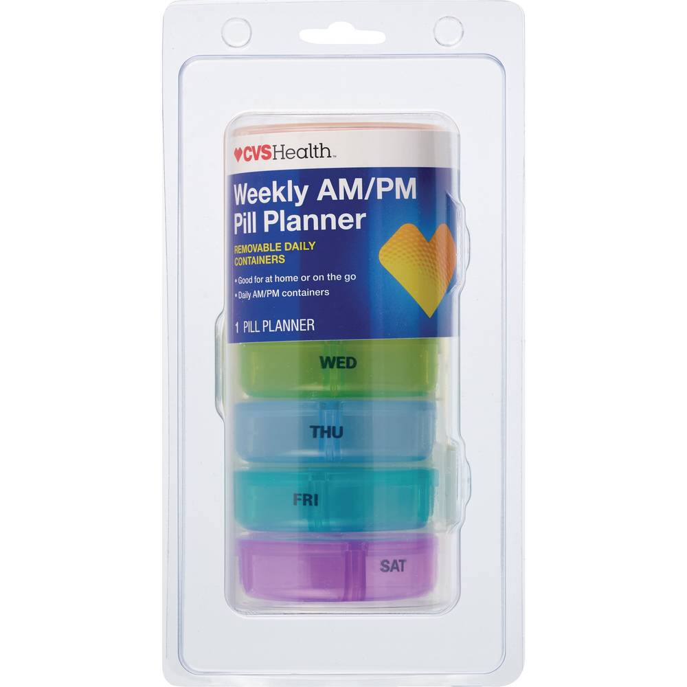 Cvs Health Weekly Am Pm Pill Planner With Removable Containers