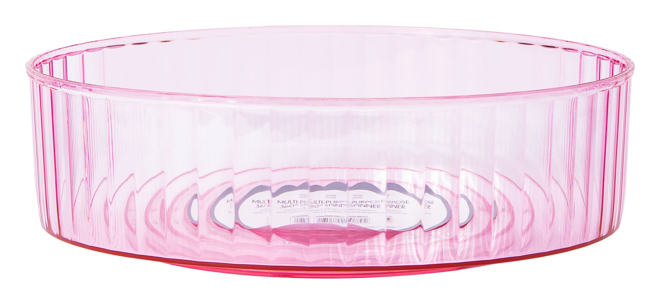 Multi-Purpose 360° Ribbed Plastic Spinner Pink