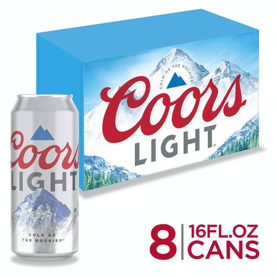 Coors Light American Lager Beer (8 pack, 16 fl oz)