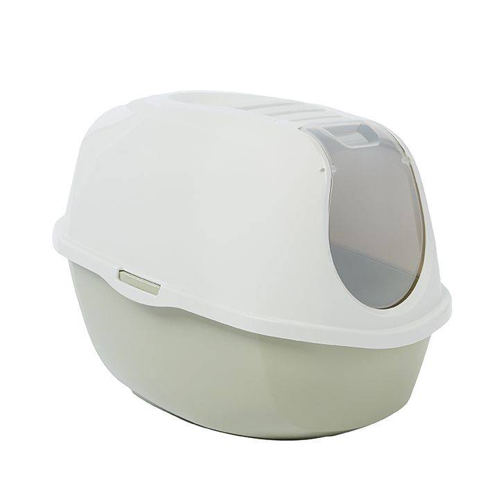 Exquisicat Smart Cat Hooded Litter Pan With Door (large/white)