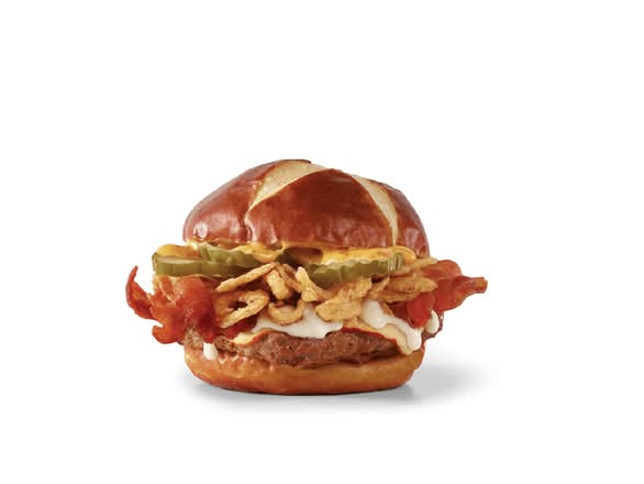 Pretzel Bacon Pub Cheeseburger