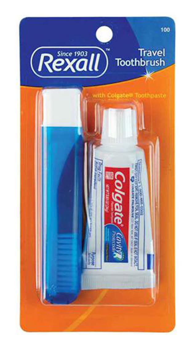 Rexall Travel Toothbrush With Colgate Toothpaste 0.85 Oz