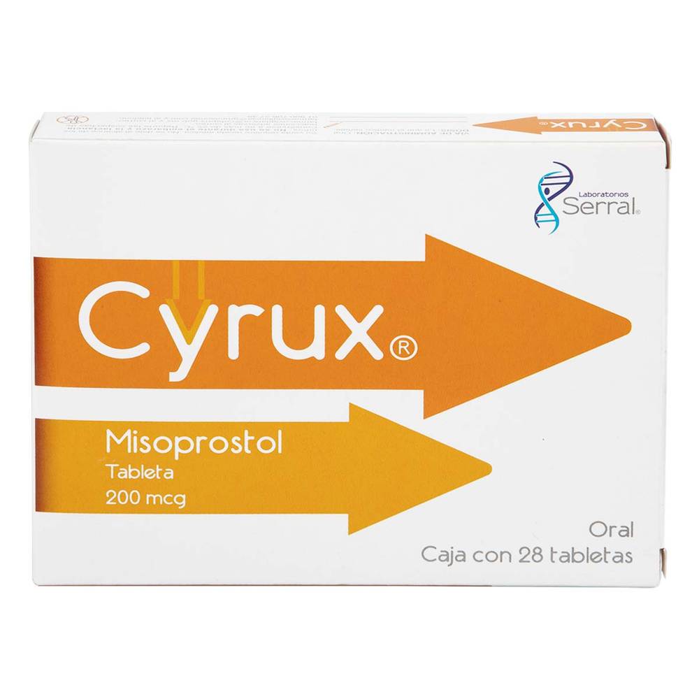 Serral cyrux misoprostol tabletas 200 mcg (caja 28 piezas)