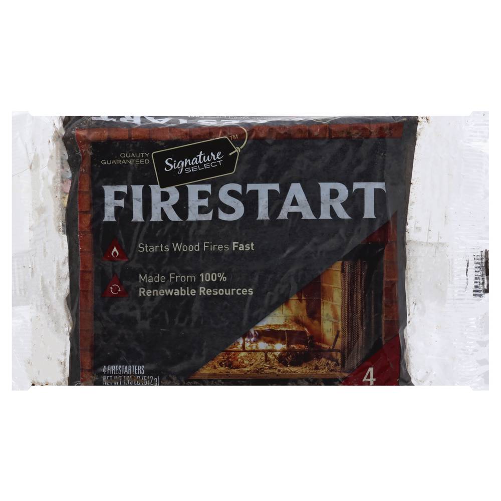 Signature Select Starts Wood Firestart Fires Fast (4 ct)