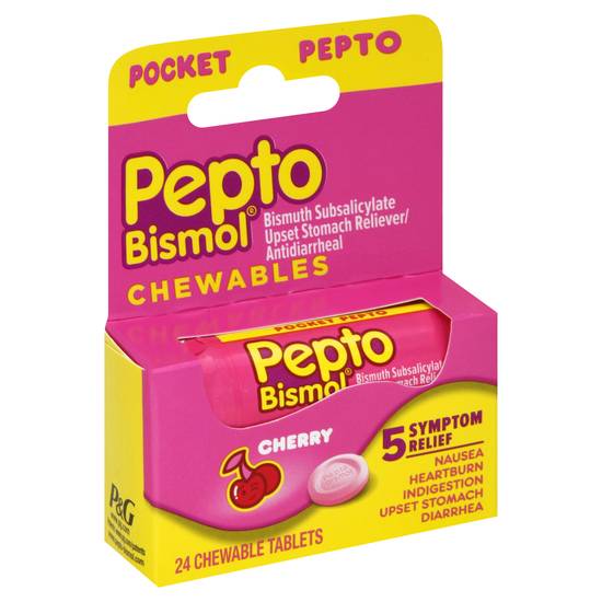 Pepto-Bismol Cherry 5 Symptom Relief Tablets (24 ct)