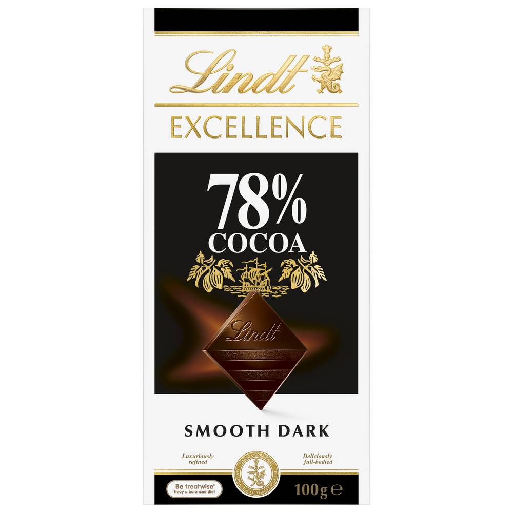 Lindt Excellence 78% Cocoa Smooth Dark Chocolate (100g)