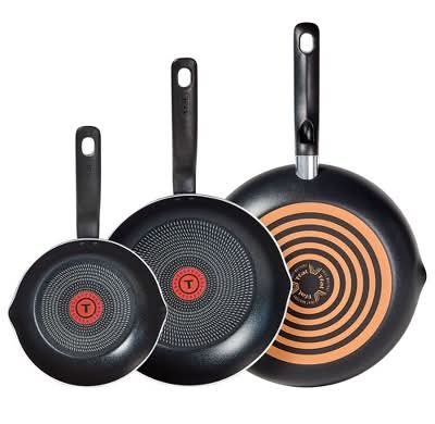T-Fal Simply Cook Nonstick Fry Pan Set, Black (3 ct)