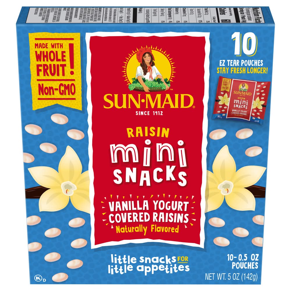 Sun-Maid Mini Raisin Snacks Covered With Vanilla Yogurt (5 oz, 10 ct)