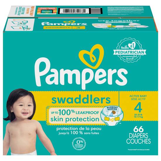 Pampers Swaddlers Active Baby Diaper Size 4 (66 ct)