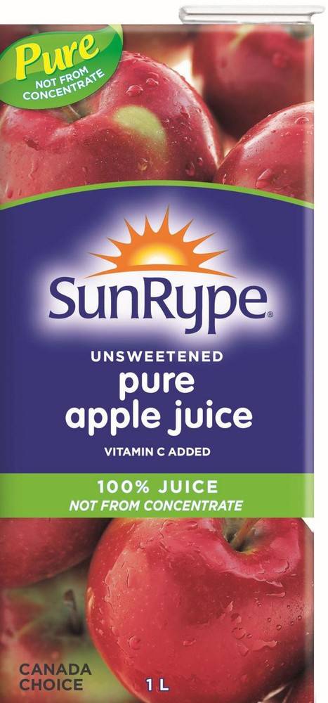 SunRype Unsweetened Pure Apple Juice (1 L)