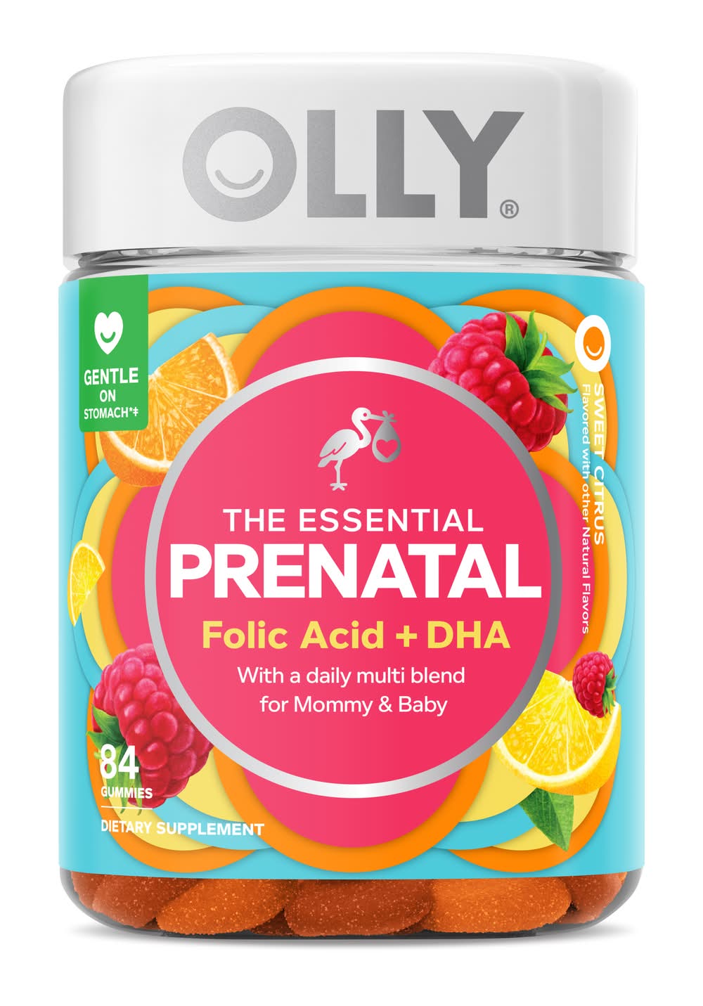 Olly Essential Prenatal Multivitamin Gummies, Sweet Citrus (84 ct)