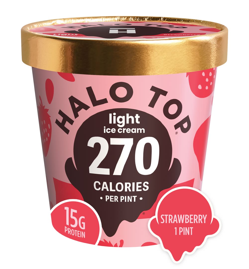 Halo Top Protein Light Ice Cream, Strawberry (1 pint)