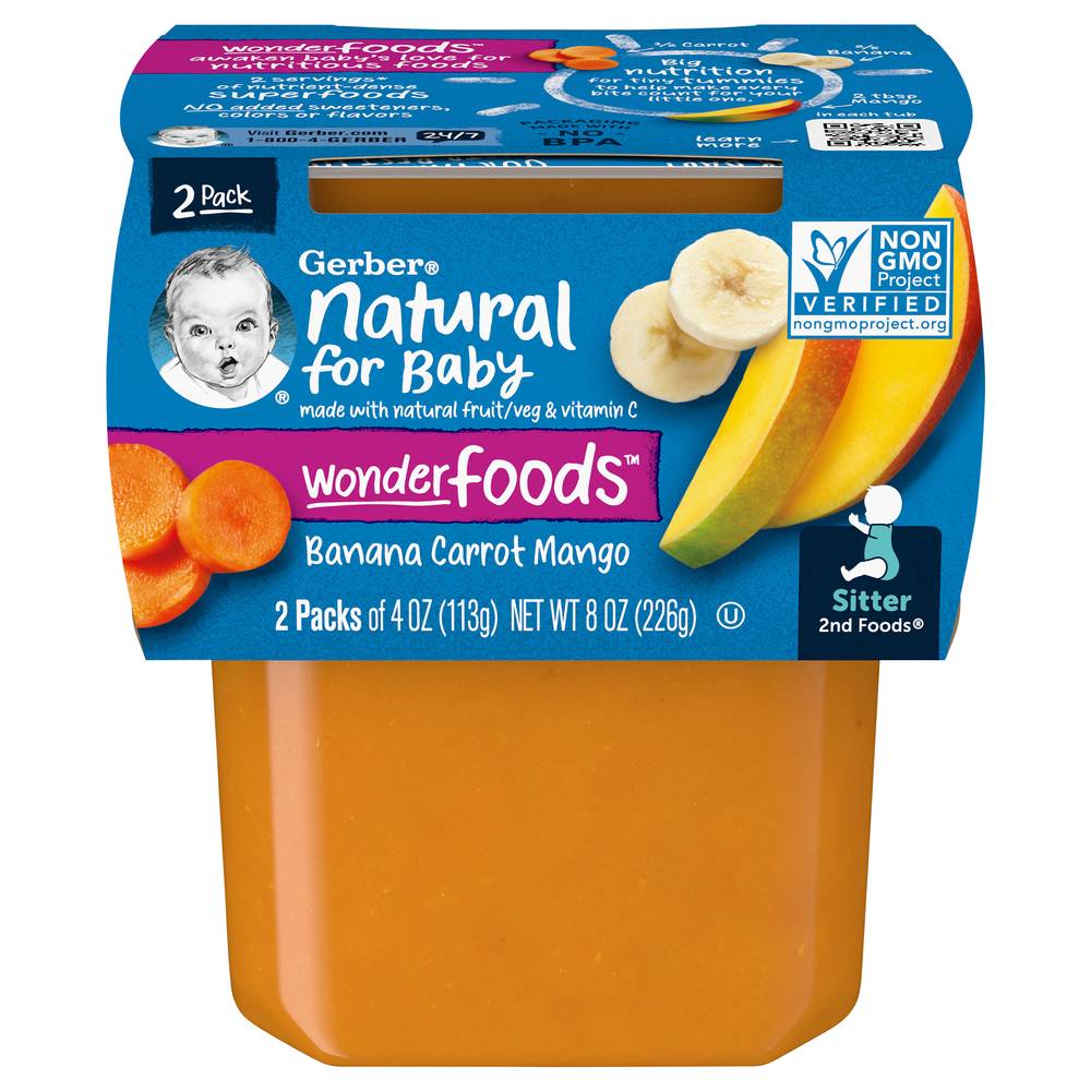 Gerber Sitter 2nd Foods Banana Carrot Mango Baby Food (2 ct)