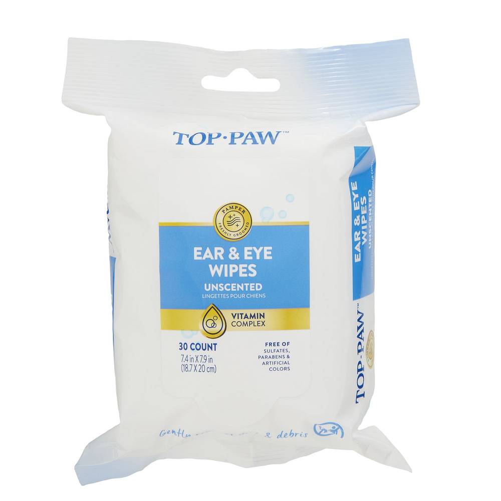 Top Paw Ear & Eye Wipe Unscented (30 ct)