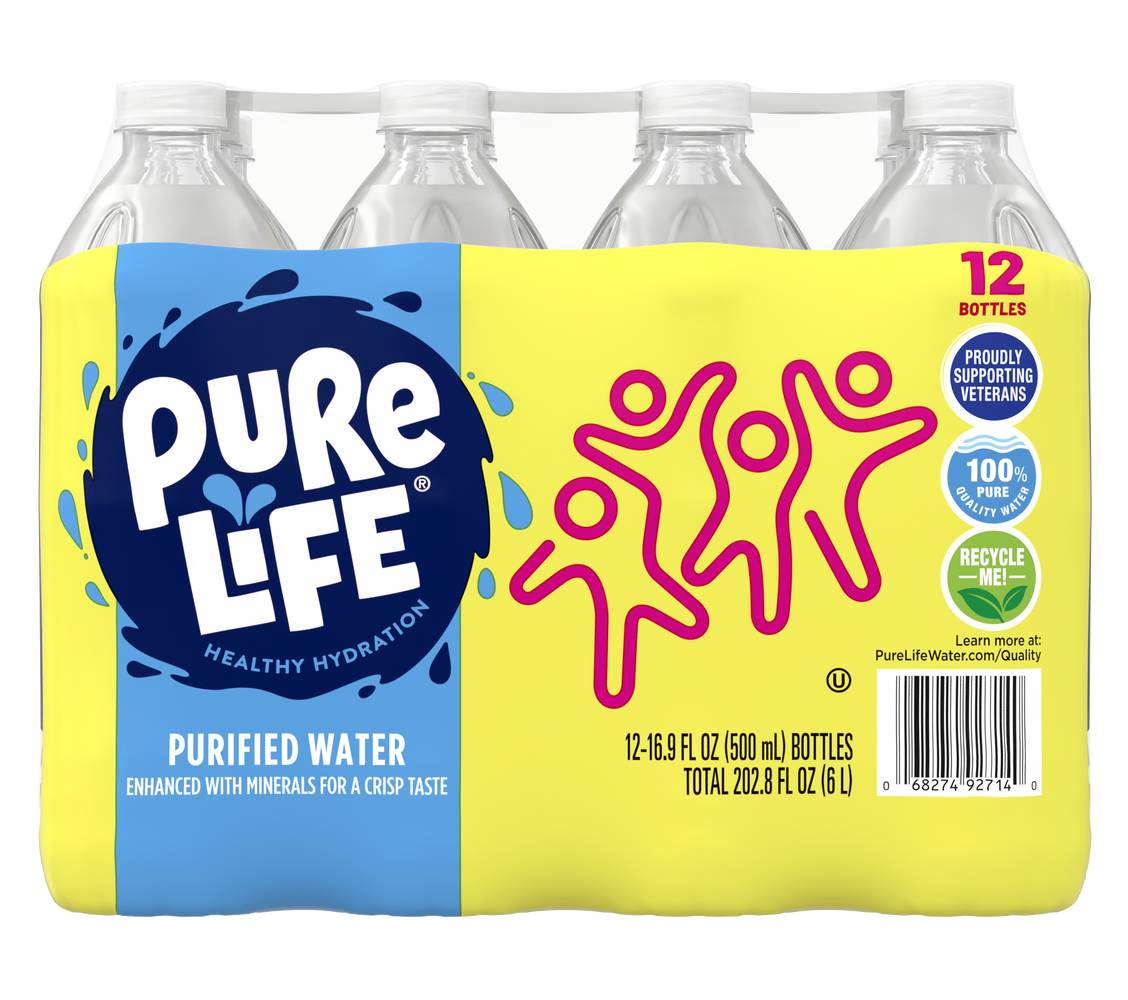 Pure Life Purified Water (12 x 16.9 fl oz)