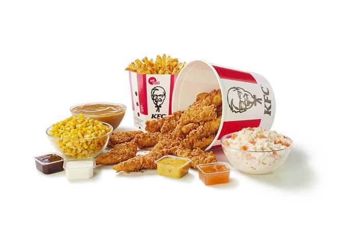 14 Piece Crispy Strips Bucket and 4 Large Sides